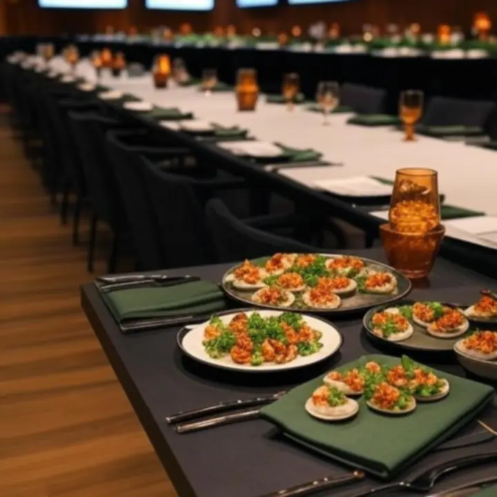 Eleganckie ustawienie stołów w strefie VIP dla prywatnego wydarzenia