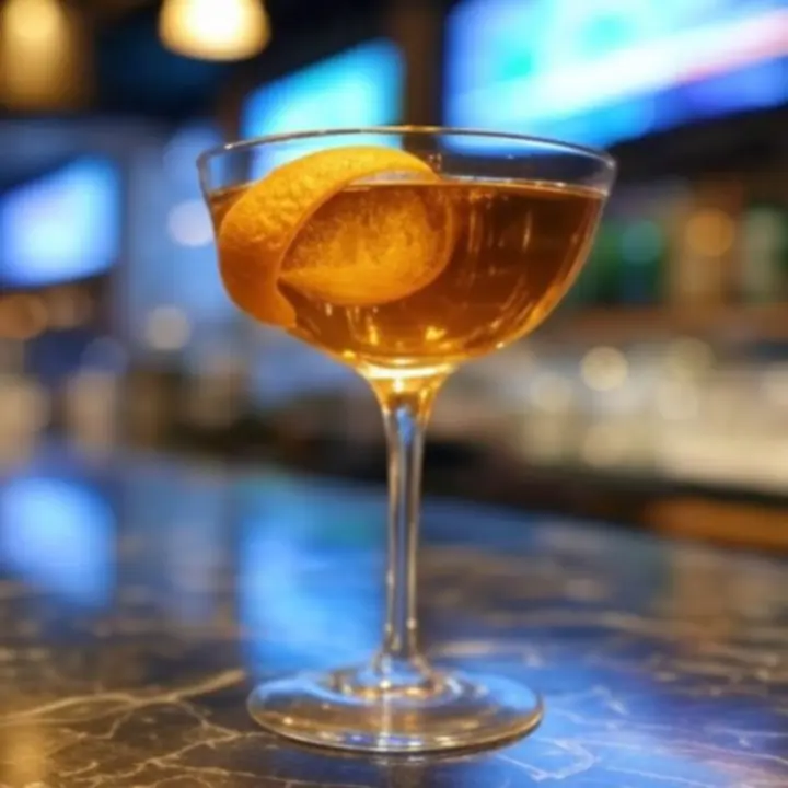 Elegancki sygnaturowy koktajl w kryształowej szklance z dekoracją