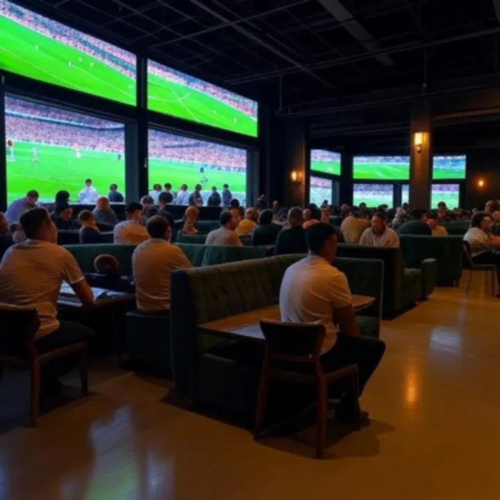 Główna Sala Transmisji LoftWingss z panoramicznymi ekranami LED i trybunami