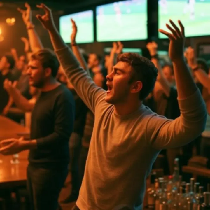 Tłum kibiców podczas transmisji meczu w atmosferze LoftWingss