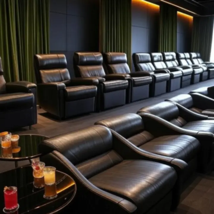 Ekskluzywna strefa VIP z bursztynowym oświetleniem i skórzanymi fotelami w LoftWingss